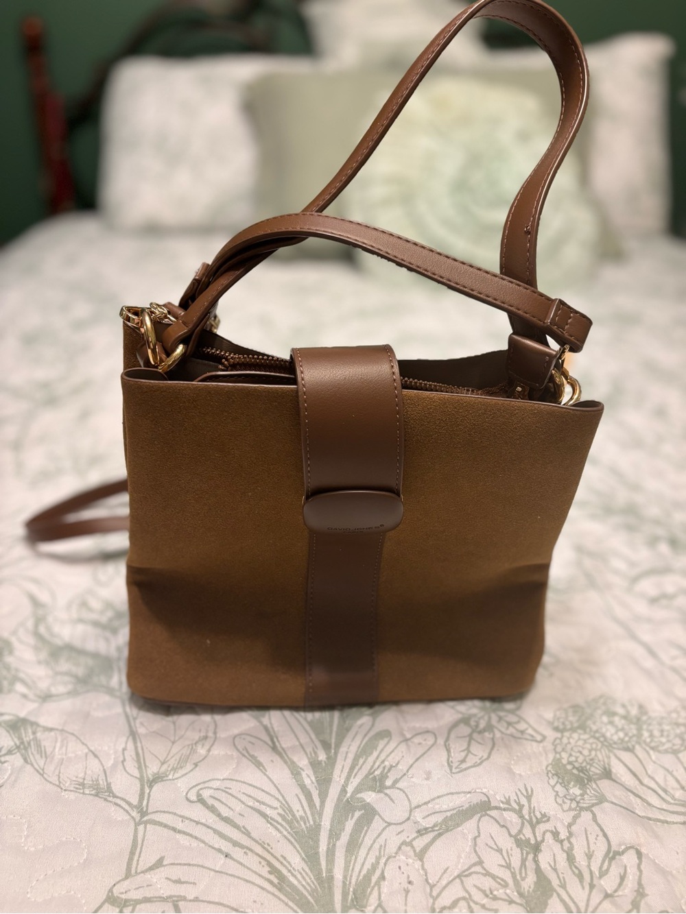 Brown Suede Crossbody Bag